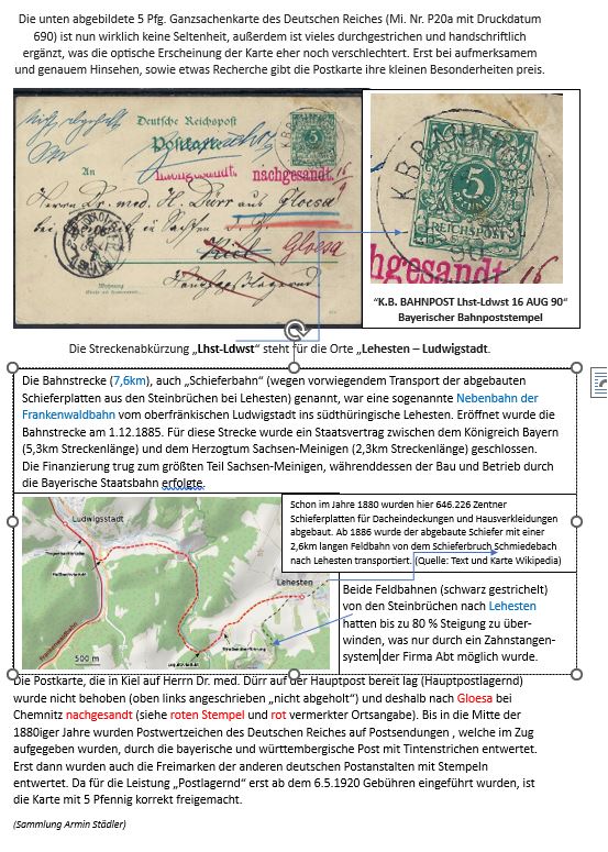 Bahnpost Lehesten Ludwigstadt