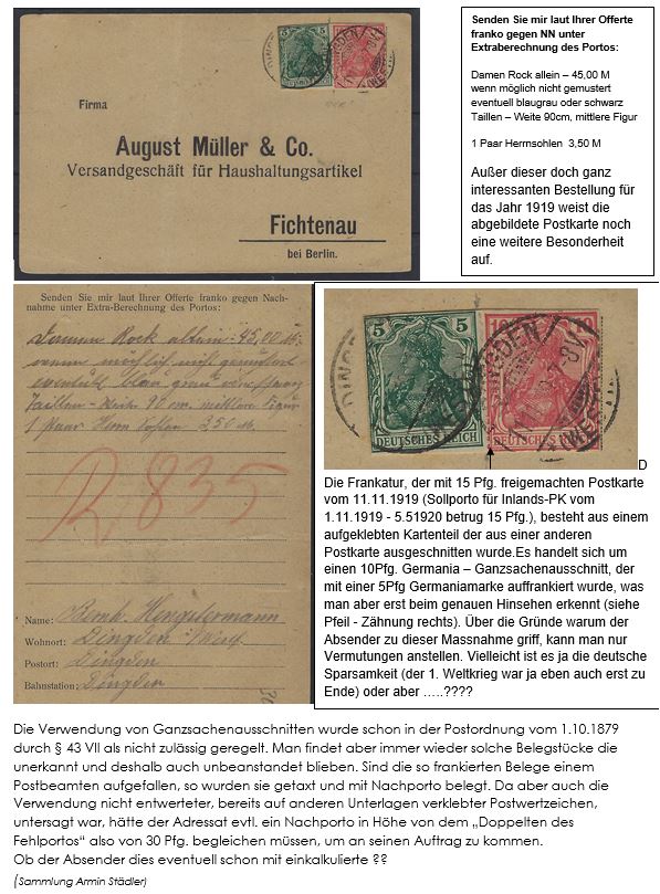 Verwendung eines GAA als 15 Pfg Frankatur